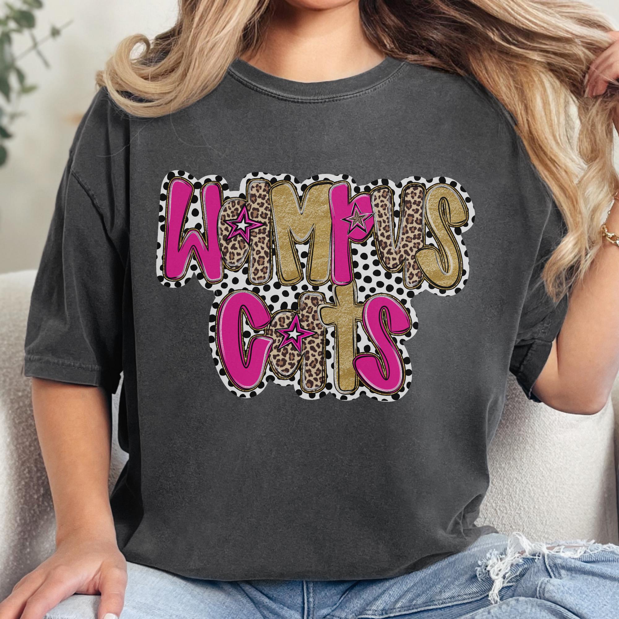 Wampus Cat Leopard Print and Polka Dots Shirt || Youth and Adult || Comfort Color