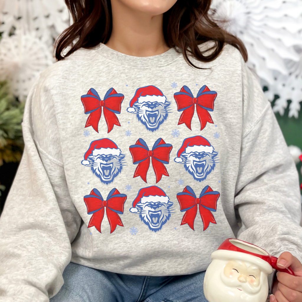Printed Festive Wampus Cat Sweatshirt, Ash