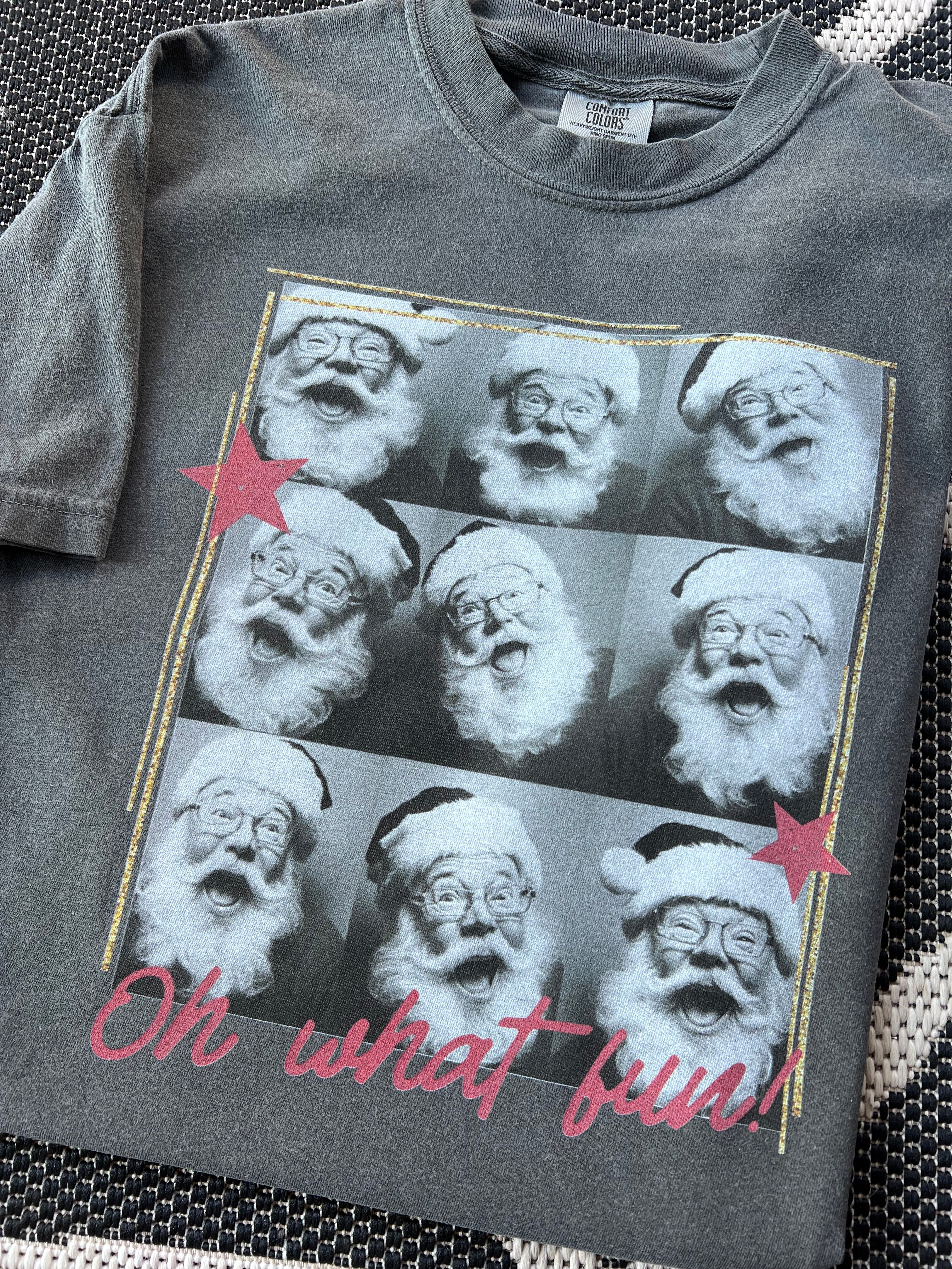 Santa Selfie Polaroid Printed Shirt