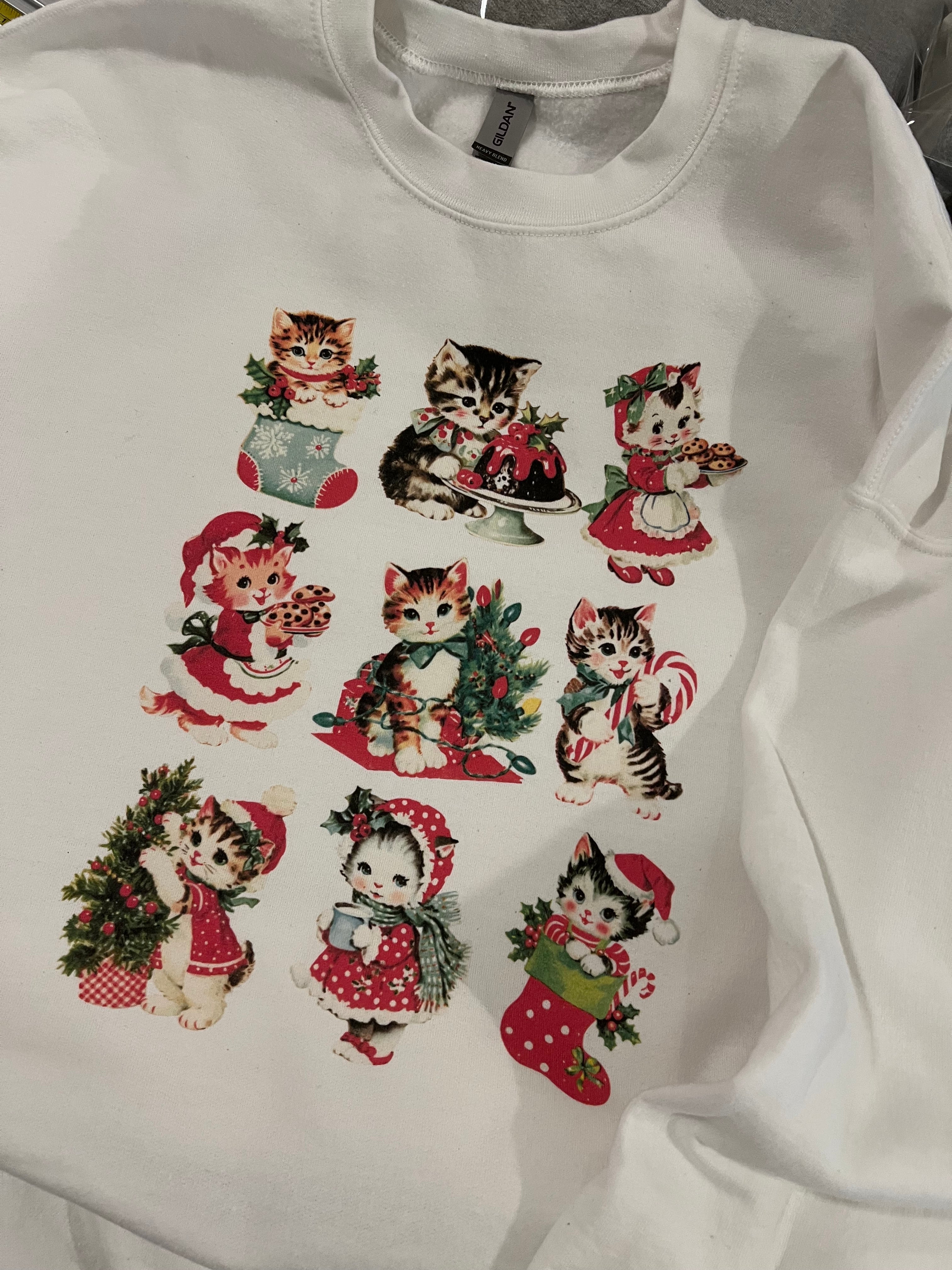 Vintage Christmas Kitties Sweatshirt