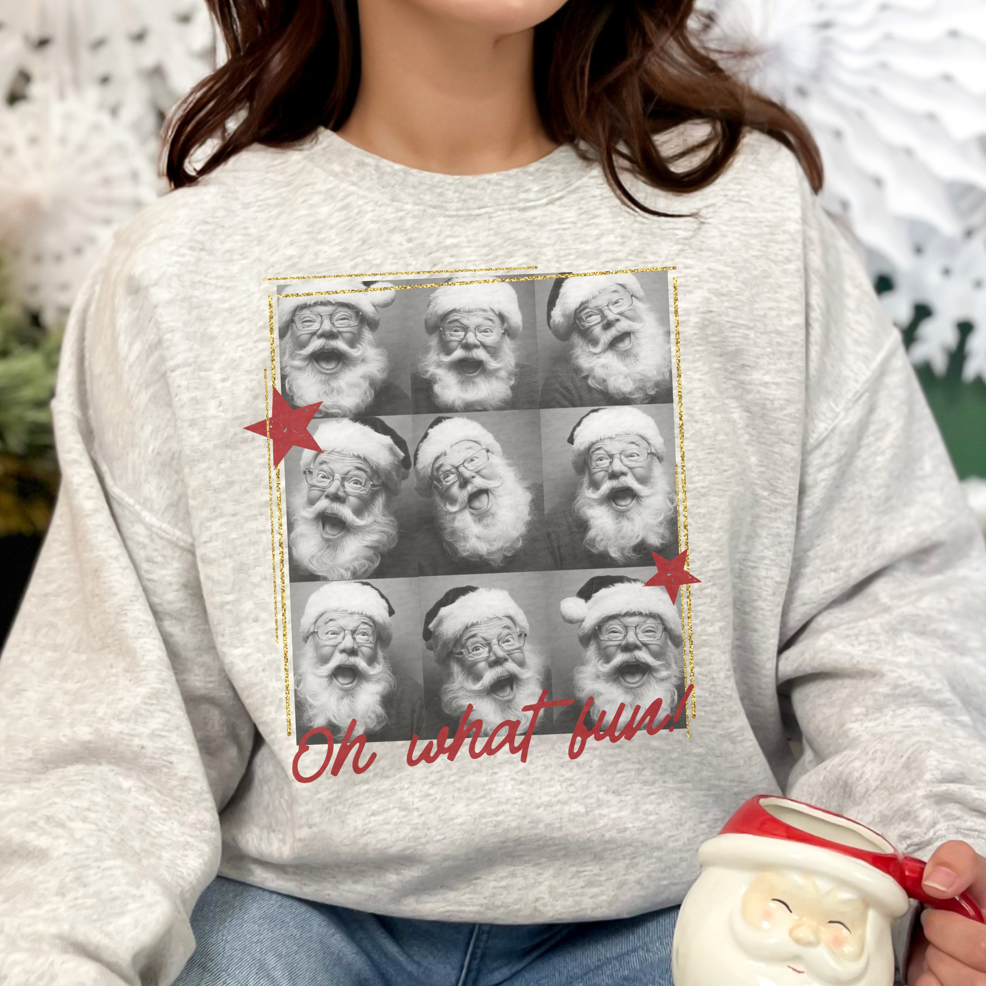 Santa Selfie Polaroid Candid Photoshoot | Oh What Fun | Unisex | Ash