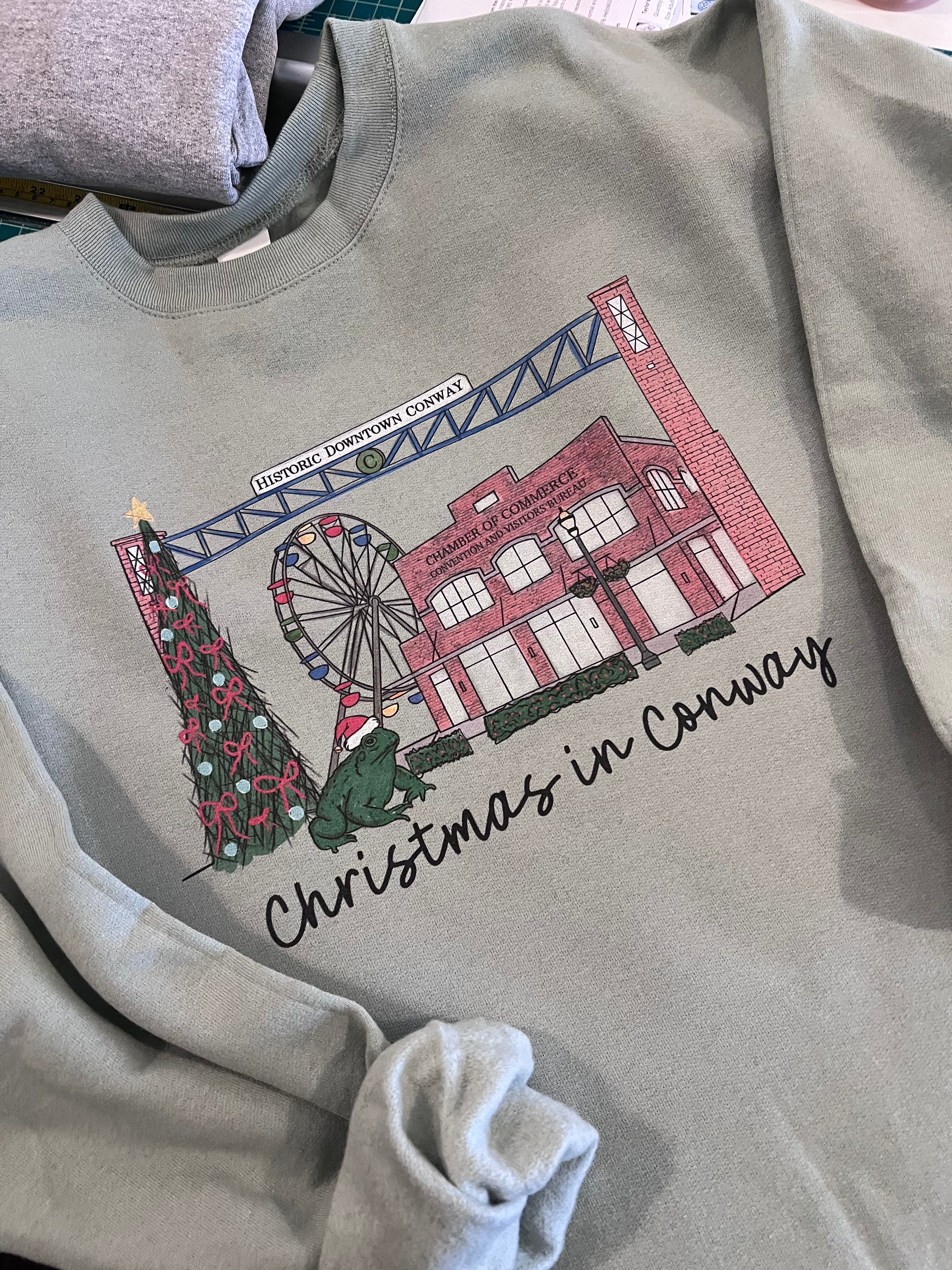 Christmas in Conway, Green Sweatshirt