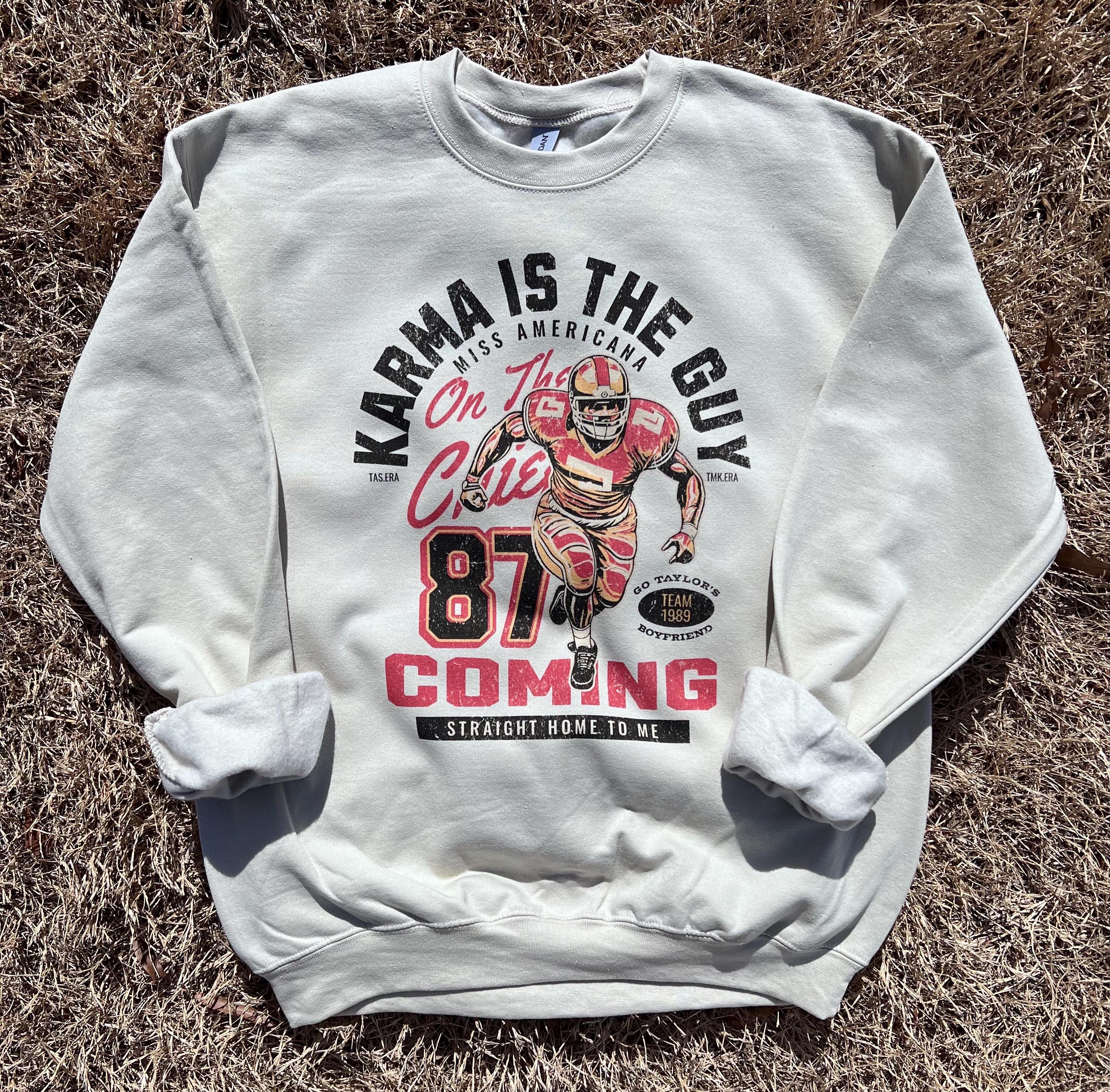 Karma is the Guy on the Chiefs || Unisex Printed Crew Sweatshirt