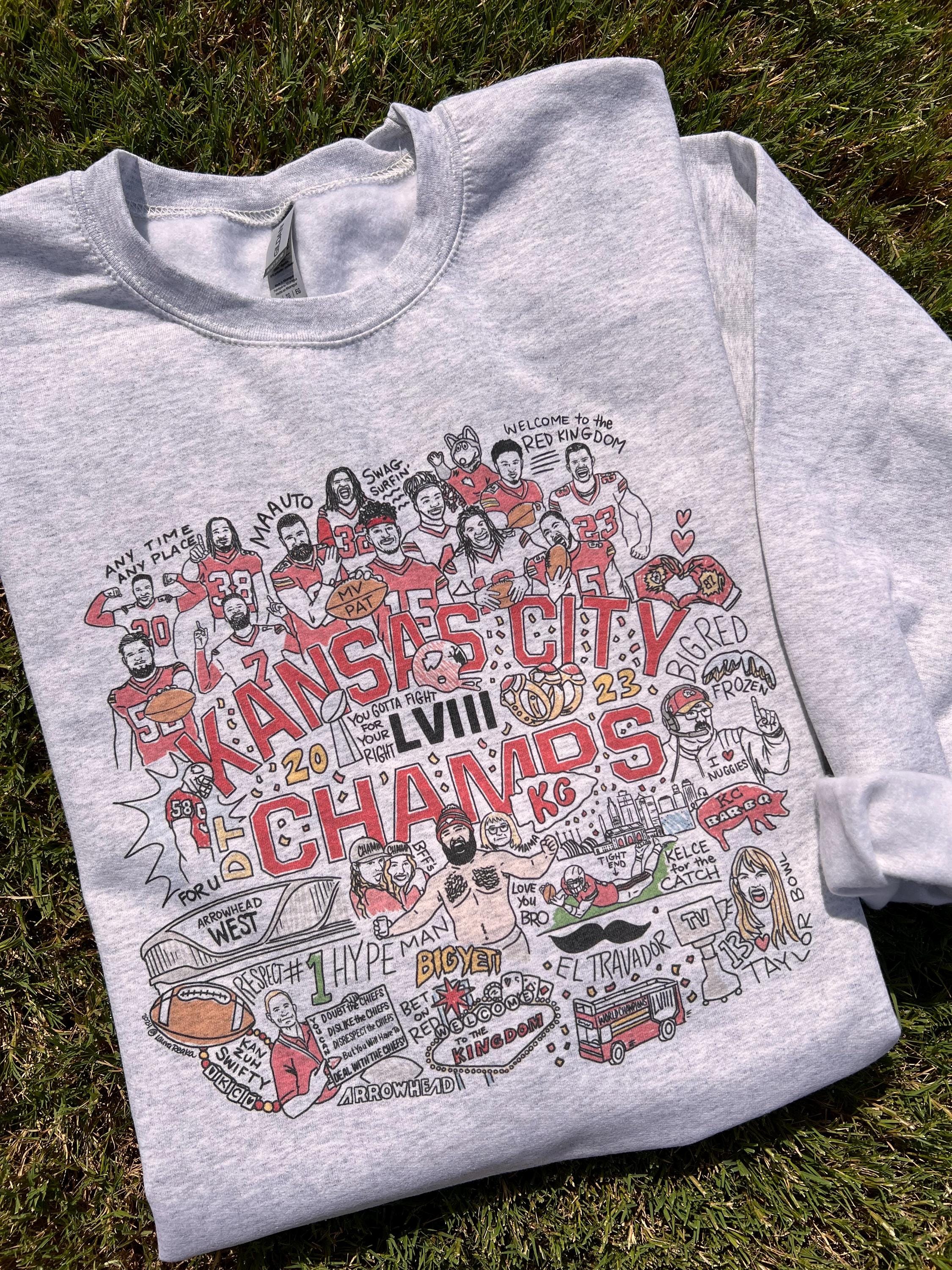 Kansas City Champs || LVIII || Unisex Printed Crew Sweatshirt, Ash