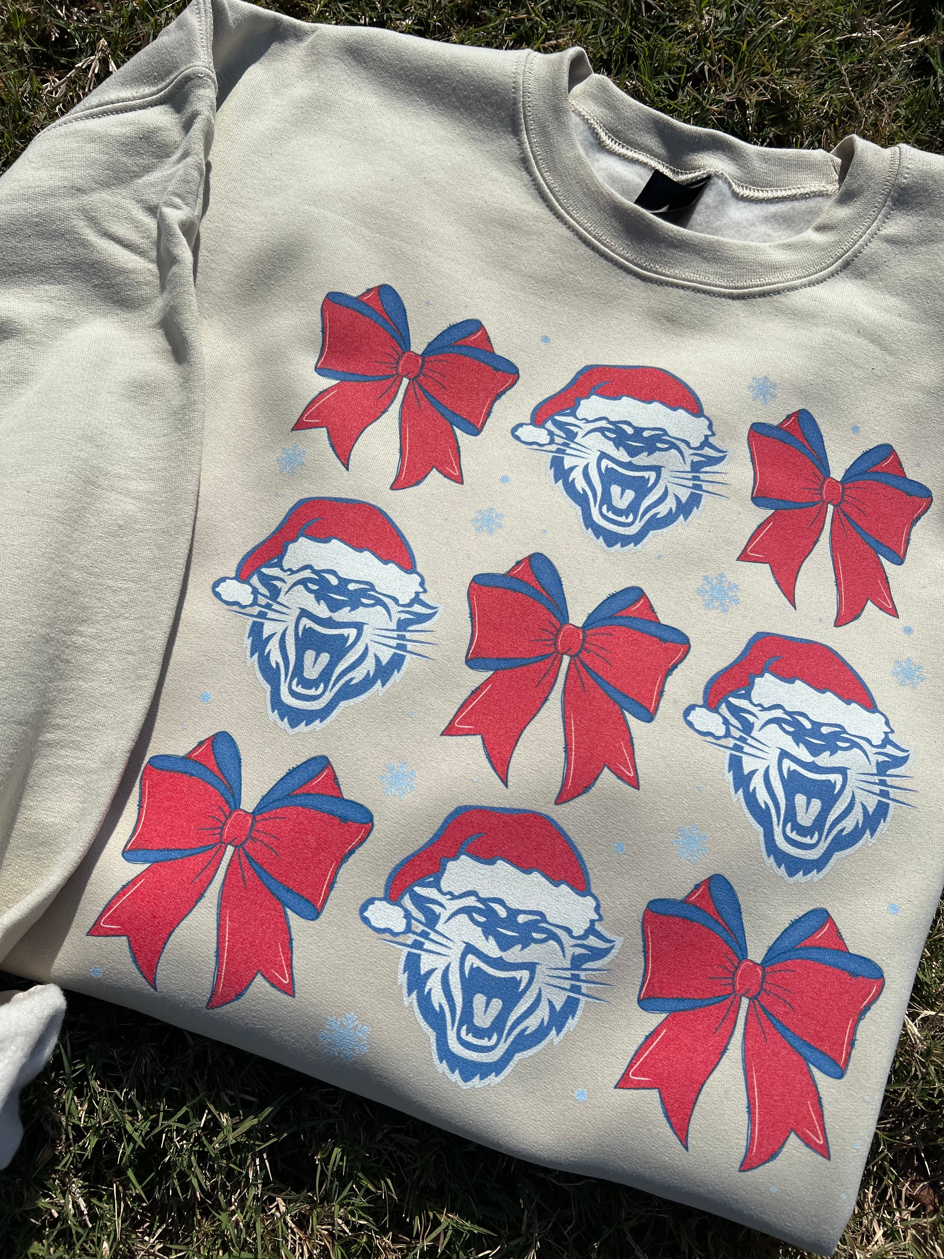 Printed Festive Wampus Cat Sweatshirt