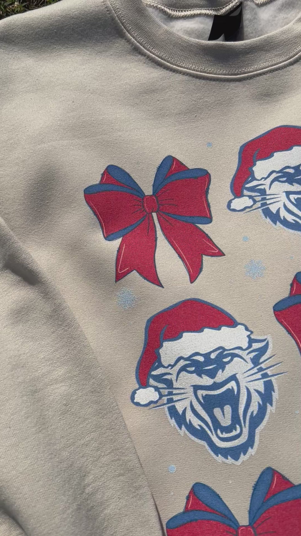 Printed Festive Wampus Cat Sweatshirt