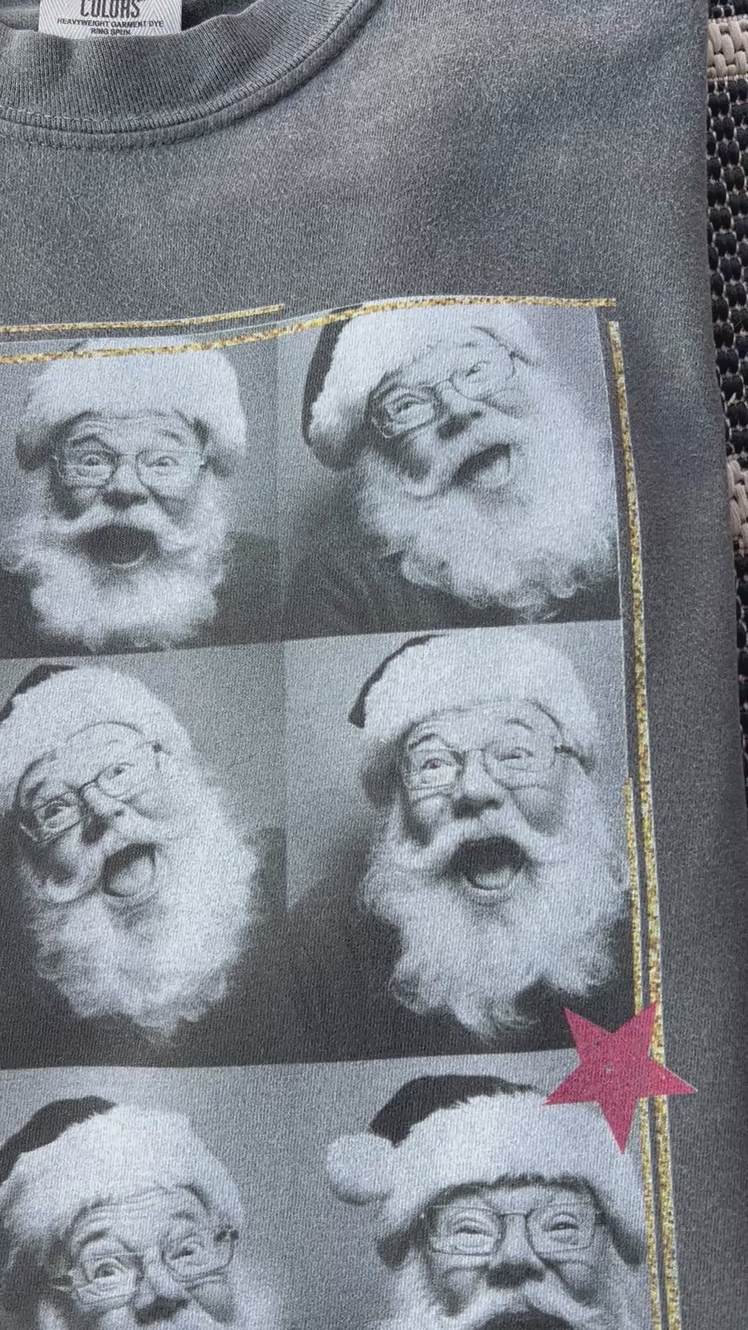 Santa Selfie Polaroid Printed Shirt