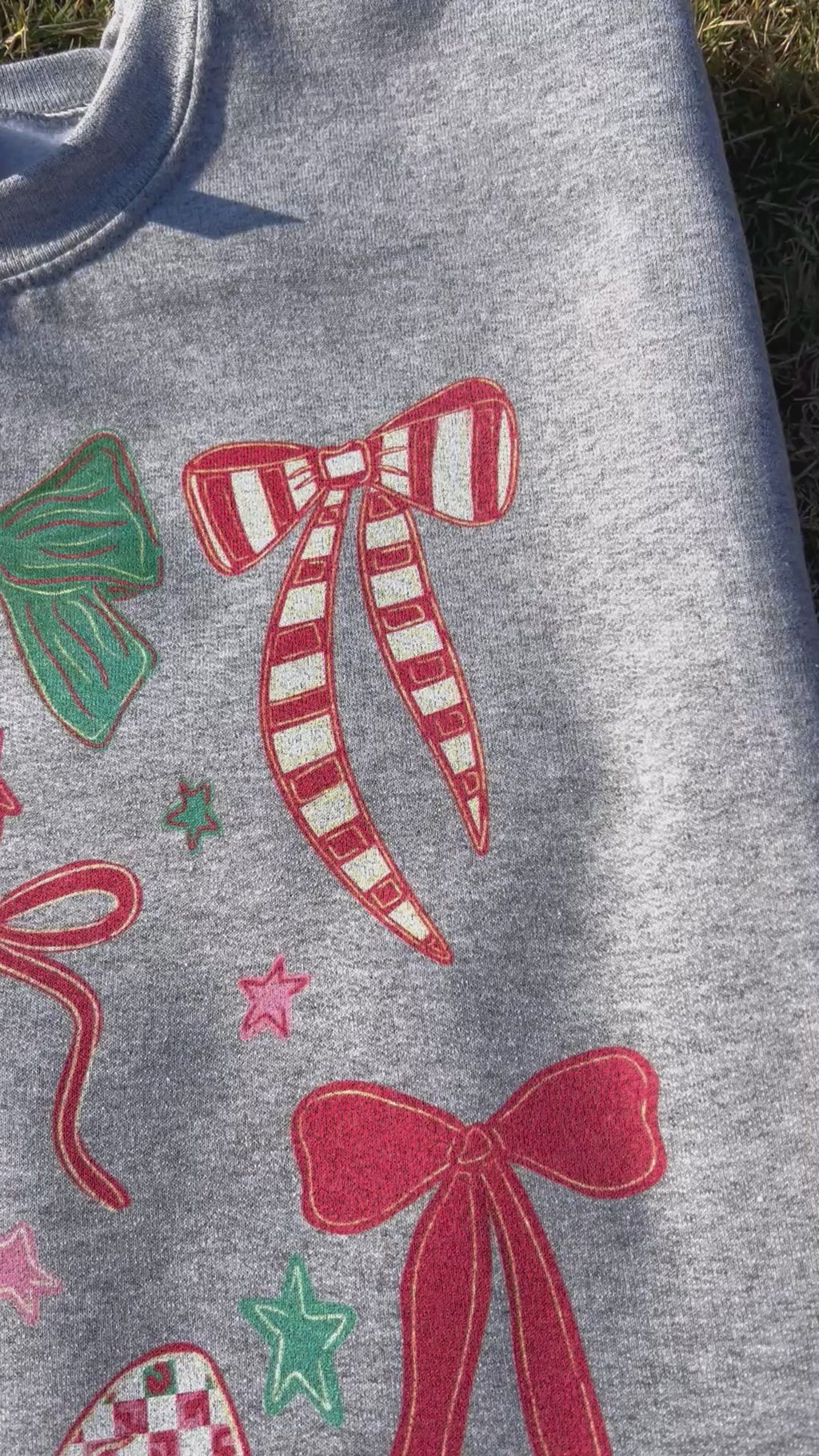 Preppy Pink Christmas Coquette Bow Sweatshirt || Youth and Adult